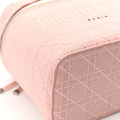 Christian Dior Canvas Embroidered Cannage Diortravel Vanity Case Bois de Rose 10 of 12