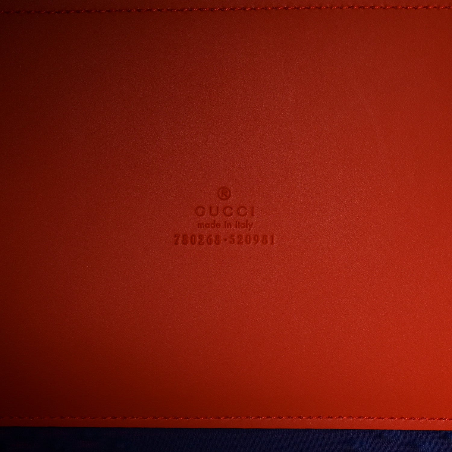 Gucci Monogram Jumbo Fabric Malaga GG Embossed Diver Duffle Bag Orange Pop Blue 5 of 8