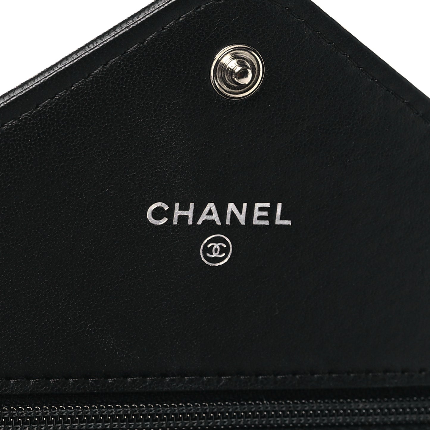 Sheepskin Chevron Wallet On Chain WOC Black