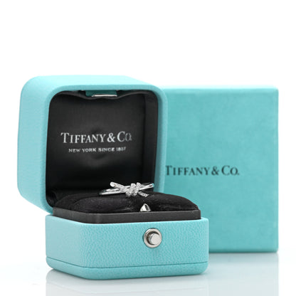 Tiffany 18K White Gold Diamond Small Knot Ring 47 4 5 of 5