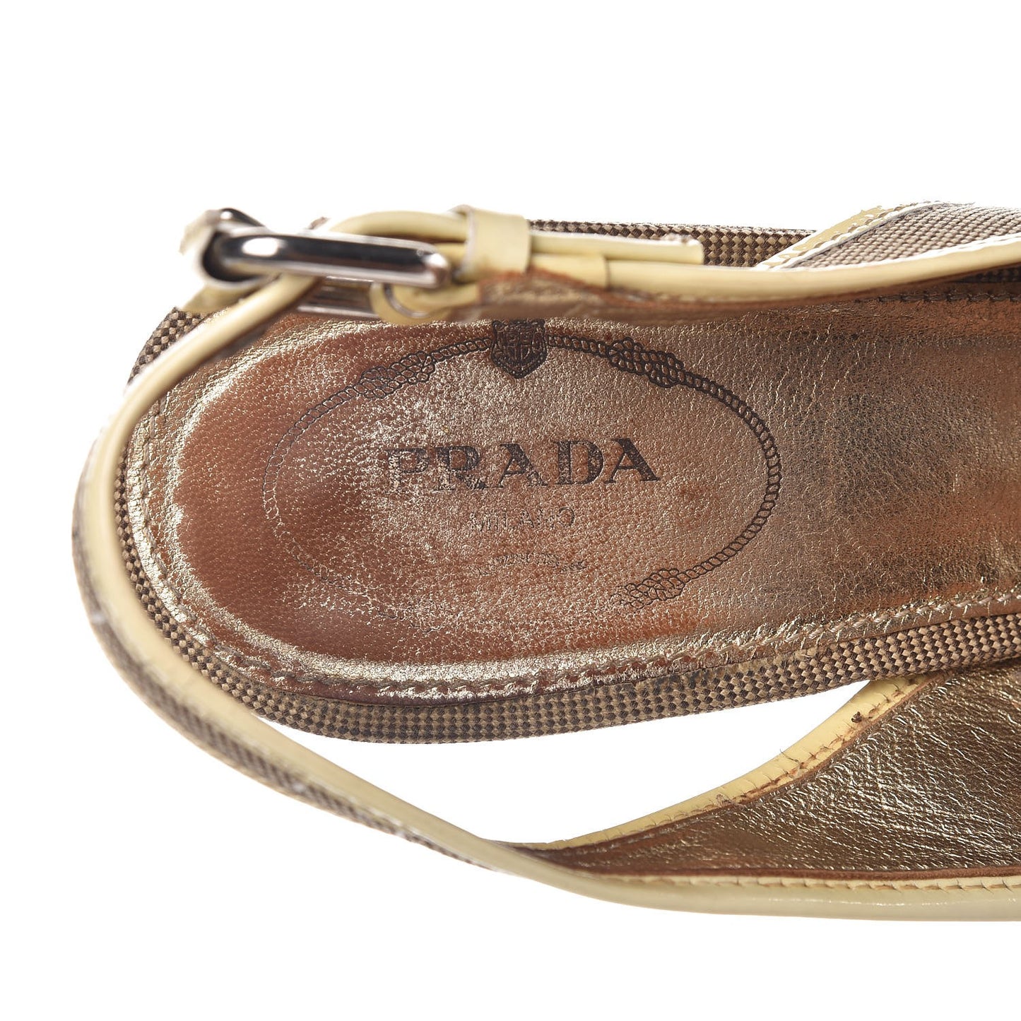 Jacquard Logo Wedge Sandals 35.5 Corda Yellow