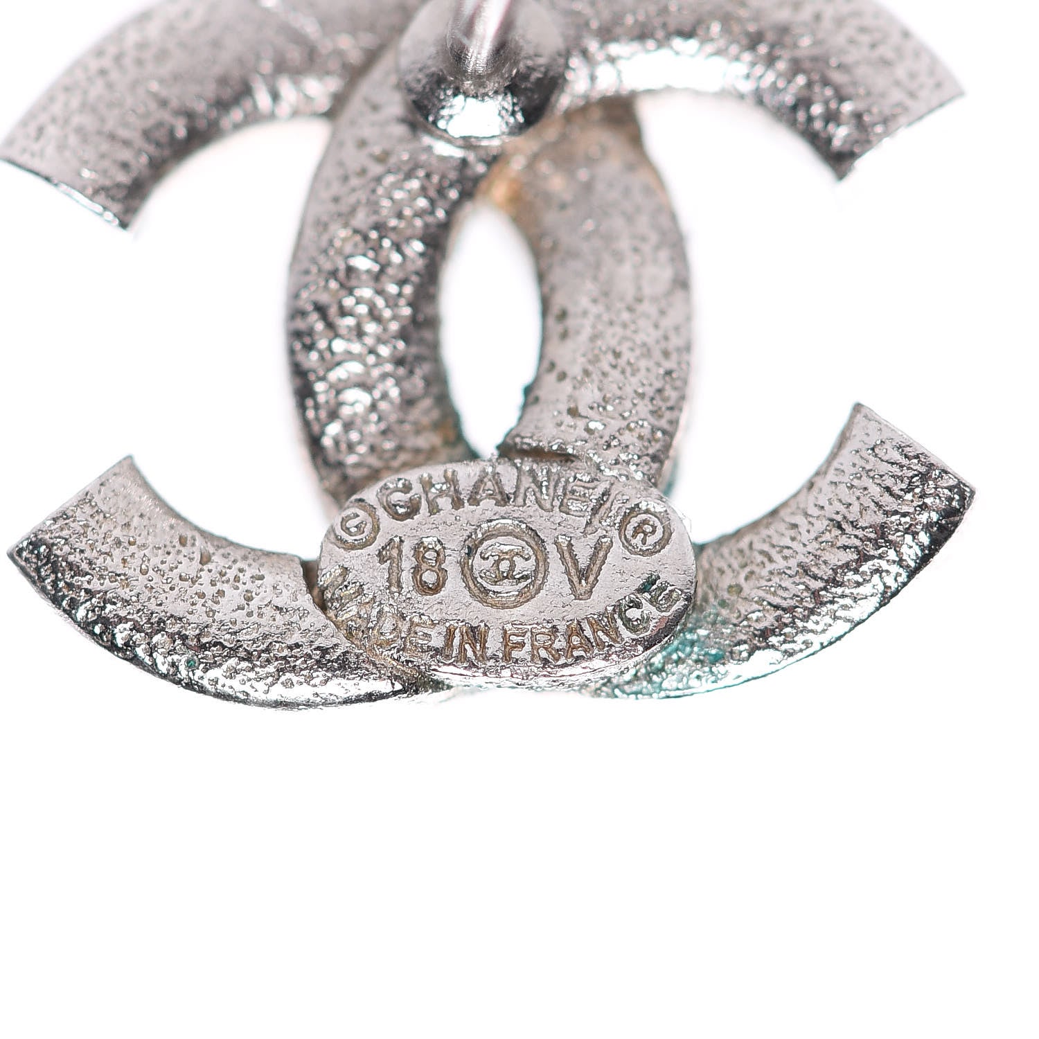 Chanel Crystal CC Earrings Silver 4 of 6