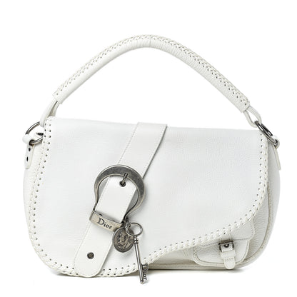 Christian Dior Calfskin Braided Gaucho Double Saddle Bag White 1 of 15