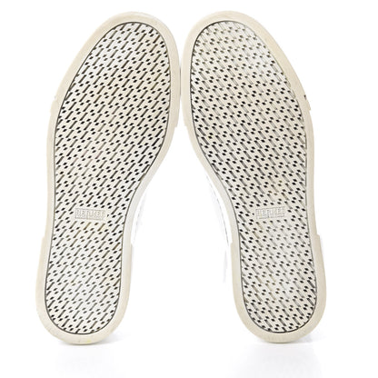 Hermes Calfskin Epsom Womens Velvet Sneakers 37.5 White Silver 6 of 11