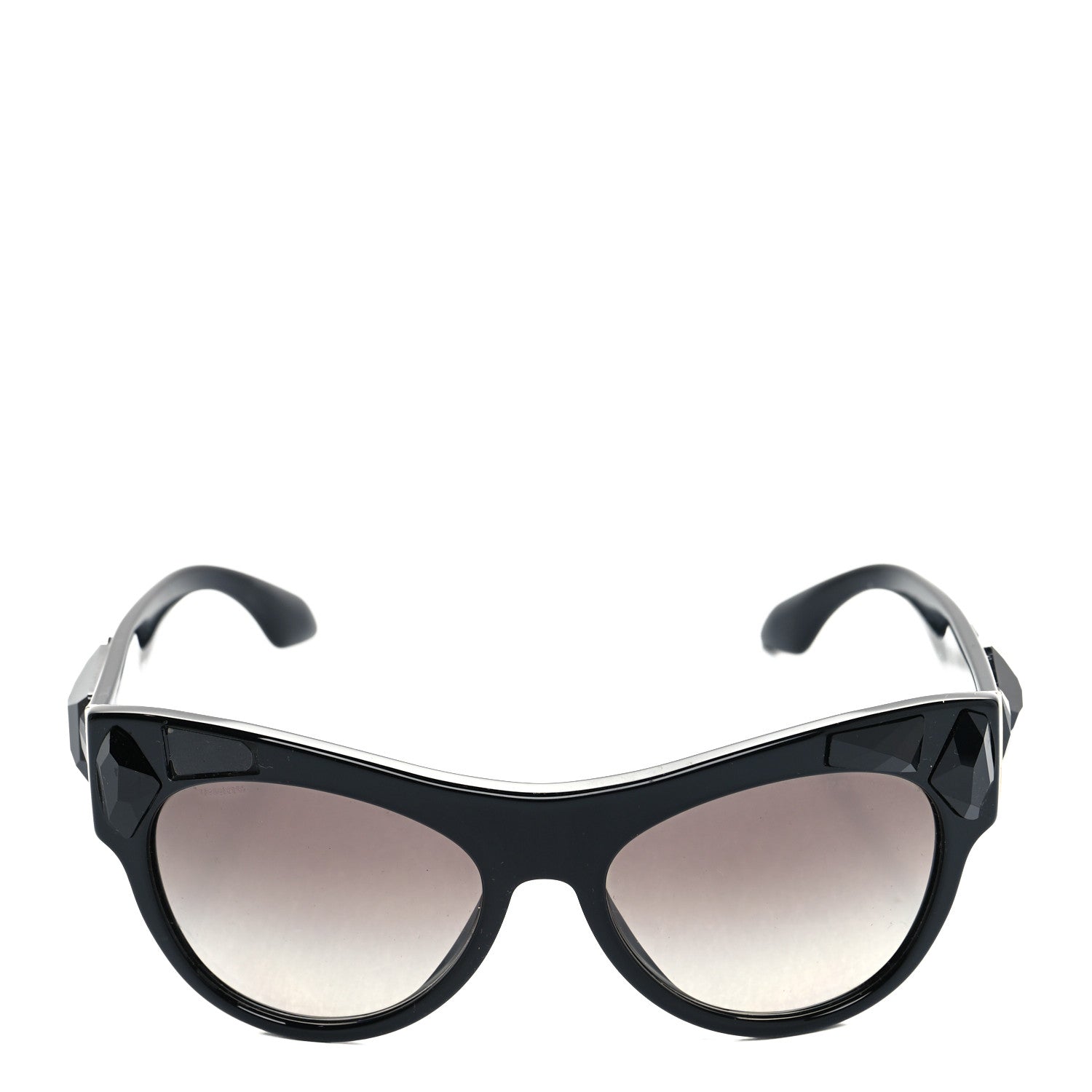 Prada Acetate Jewel Cat Eye Sunglasses SPR22Q Black 2 of 7