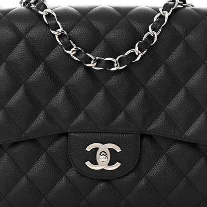 Chanel Caviar Quilted Jumbo Single Flap Black 8 of 10