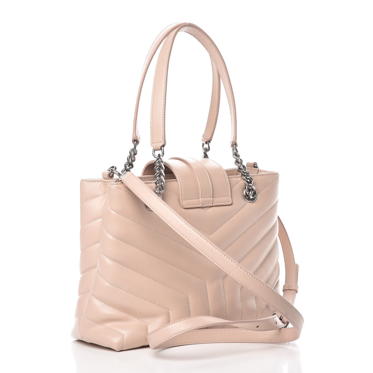 Calfskin Y Quilted Monogram Small Loulou Shopper Marble Pink