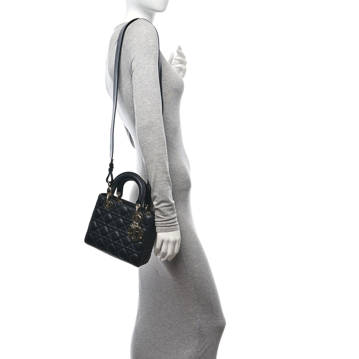 Christian Dior Lambskin Cannage Small My ABCDior Lady Dior Black 2 of 11