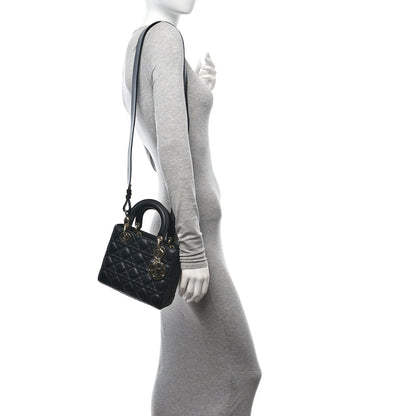 Christian Dior Lambskin Cannage Small My ABCDior Lady Dior Black 2 of 11