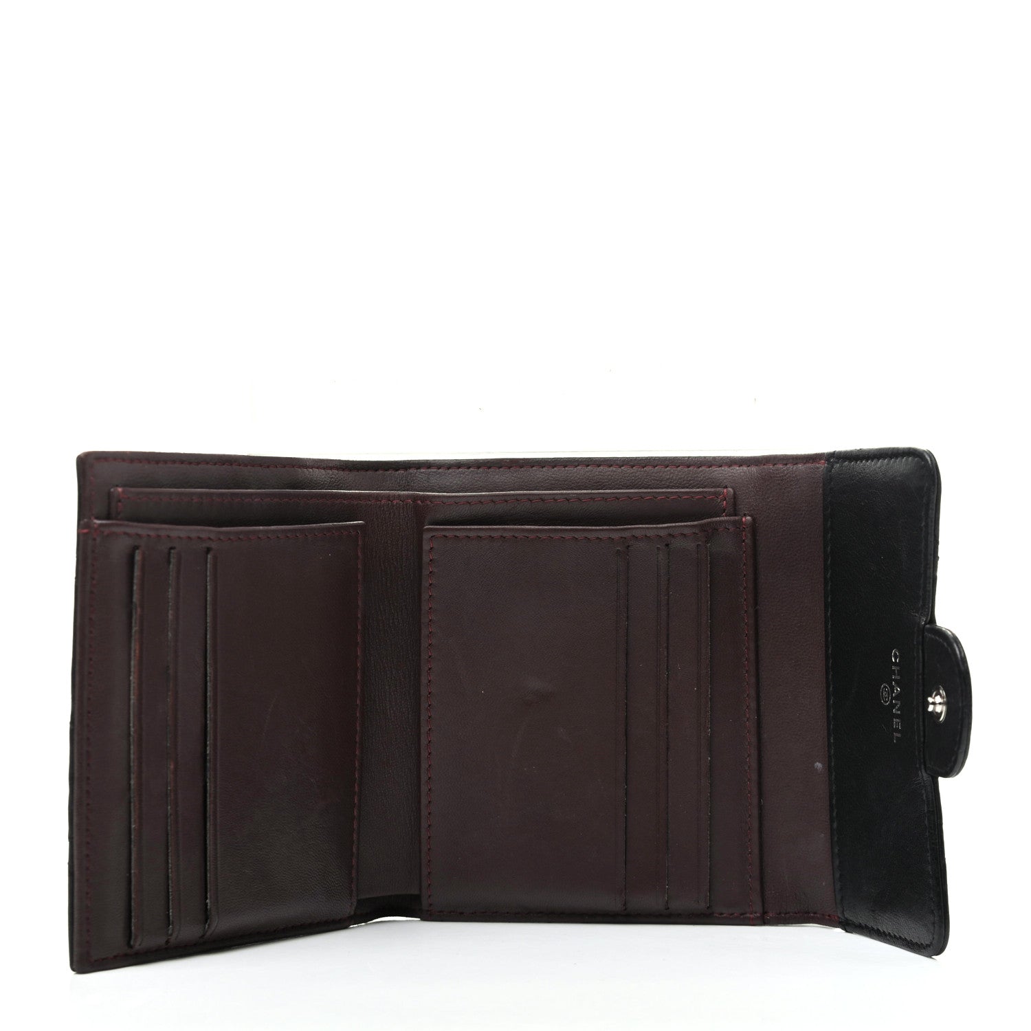 Chanel Lambskin Quilted Compact Flap Wallet Black 5 of 13