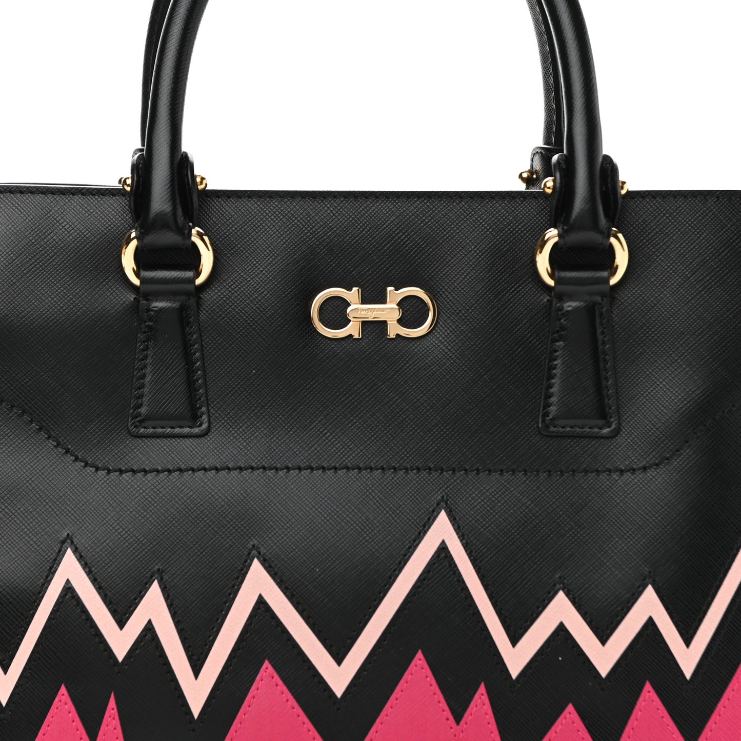 Saffiano Zig Zag Beky Tote Black Multicolor