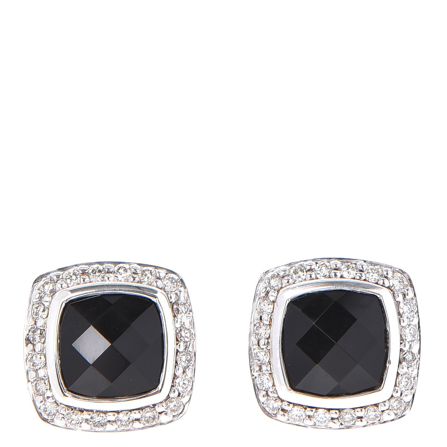 Sterling Silver Diamond Black Onyx 7mm Albion Earrings