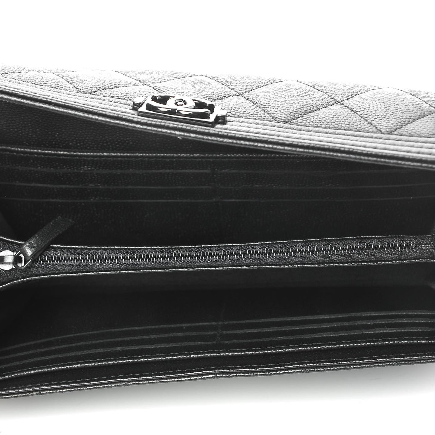 Caviar Quilted Boy Flap Wallet So Black