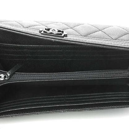 Chanel Caviar Quilted Boy Flap Wallet So Black 5 of 9