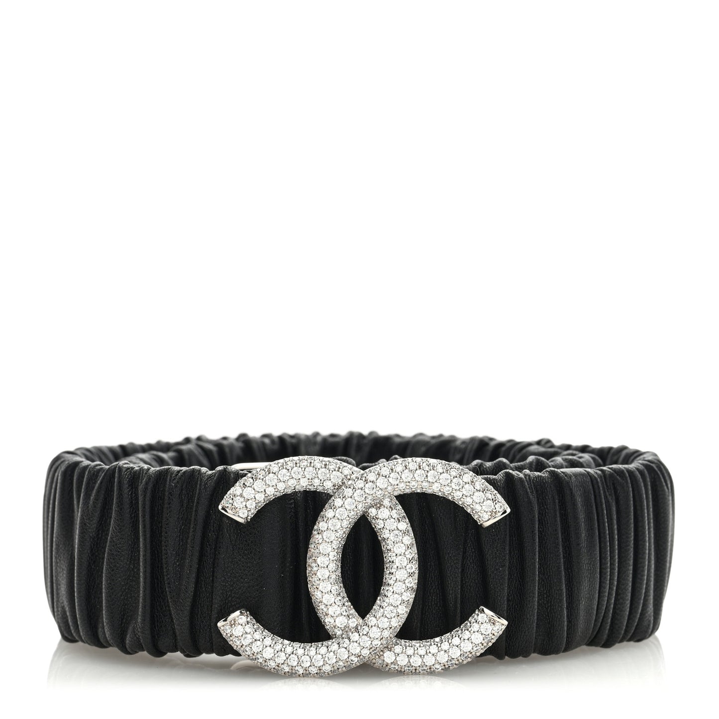Calfskin Crystal CC Belt 75 30 Black