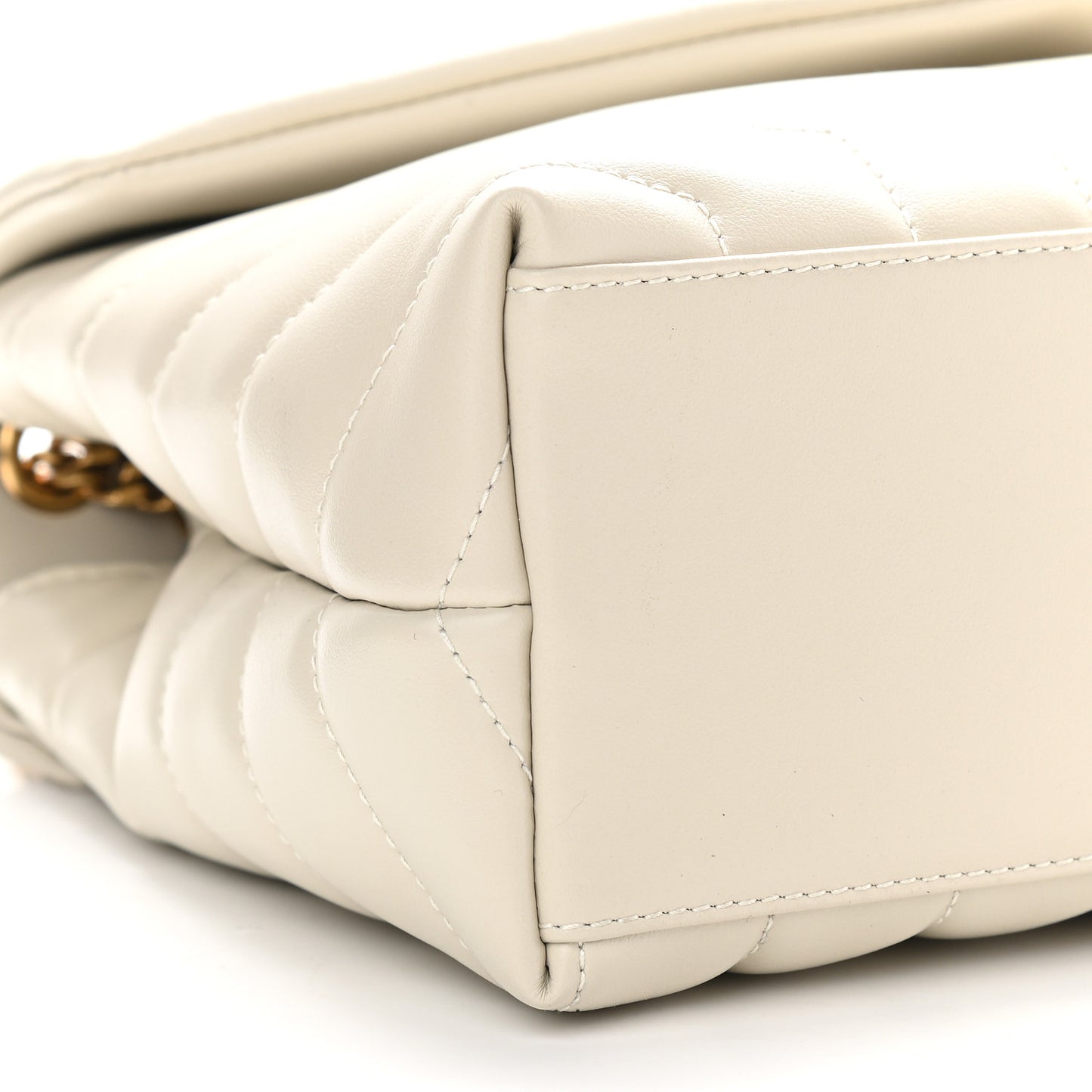 Calfskin Y Quilted Monogram Small Loulou Chain Satchel Crema Soft