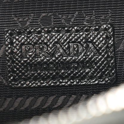Prada Saffiano Travel Metal Triangle Logo Mini Pouch Shoulder Bag Black 6 of 10