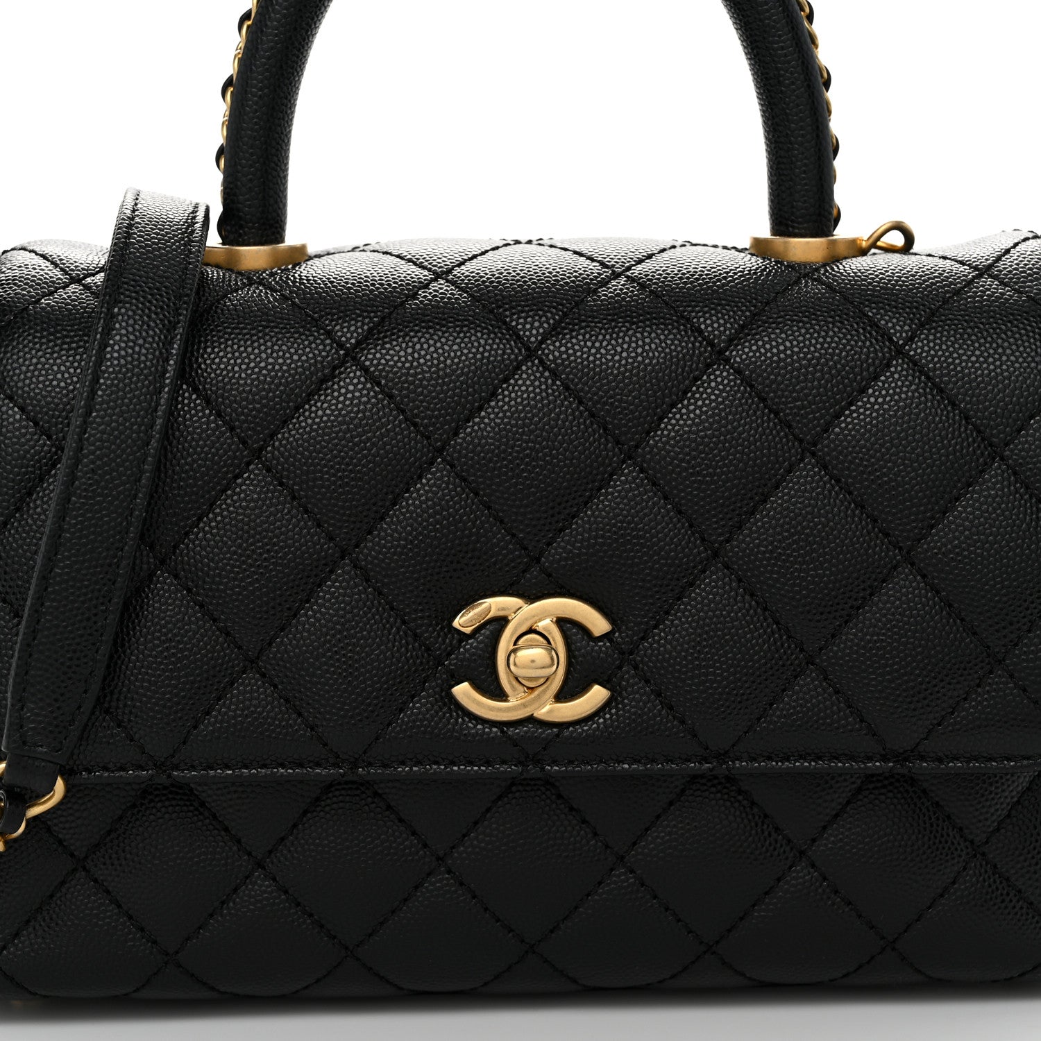 Chanel Caviar Quilted Mini Coco Chain Handle Flap Black 8 of 10