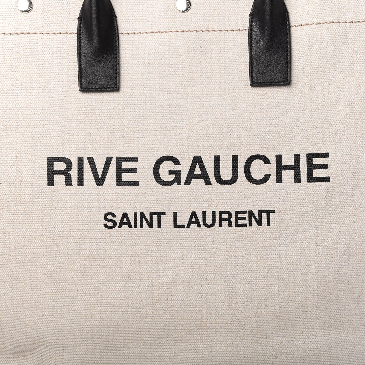 Saint Laurent Linen Calfskin Rive Gauche North South Tote Optic White 9 of 9
