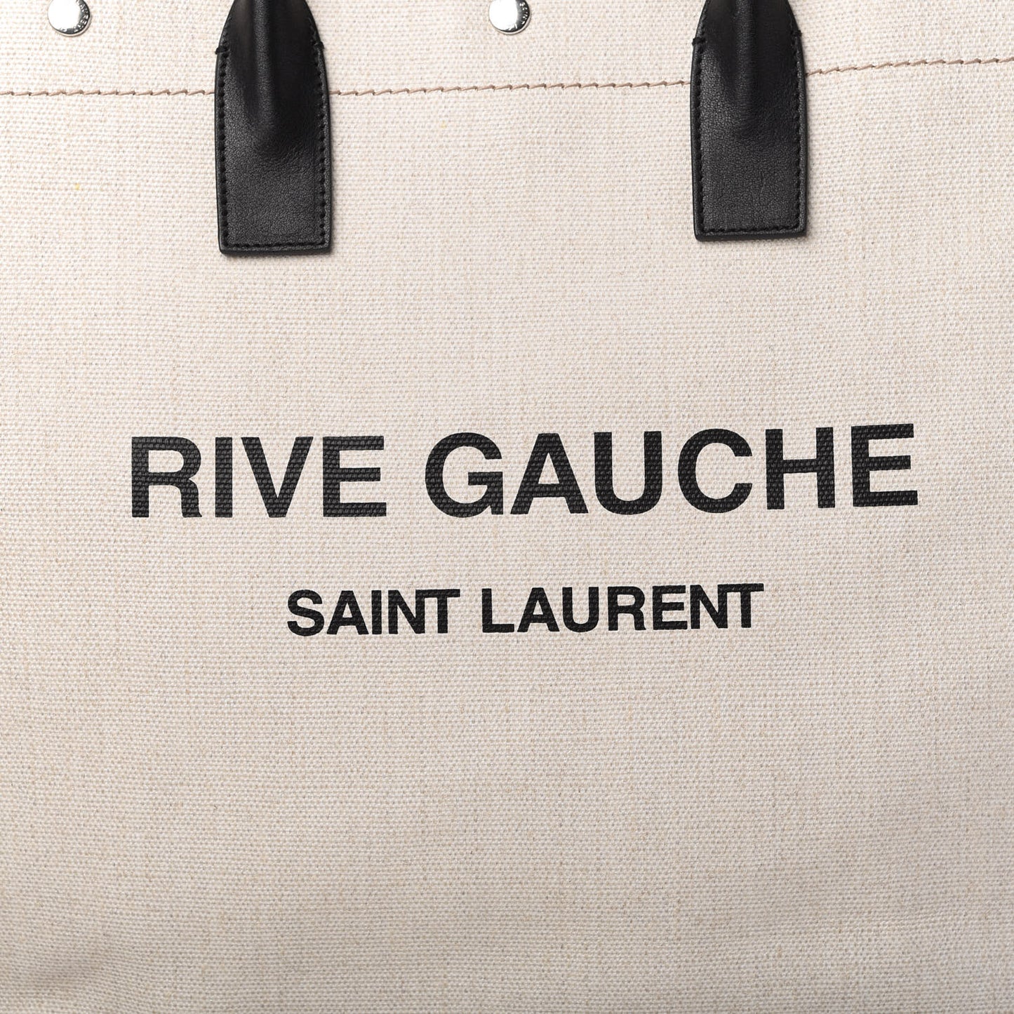 Linen Calfskin Rive Gauche North South Tote Optic White