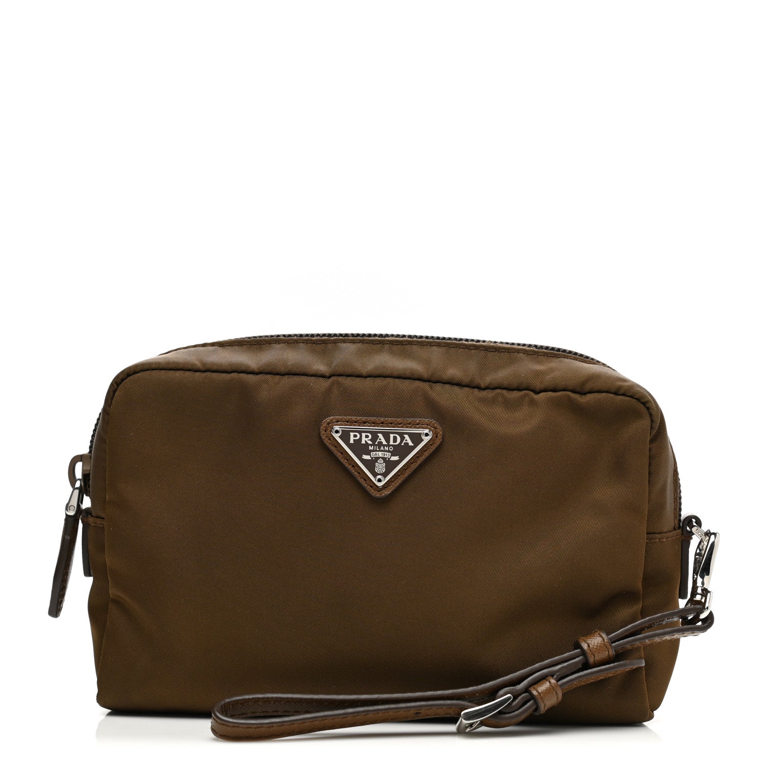 Prada Nylon Vela Cosmetic Pouch Cacao 1 of 7