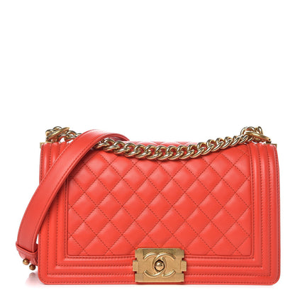 Chanel Calfskin Quilted Medium Boy Flap Red 1 of 7