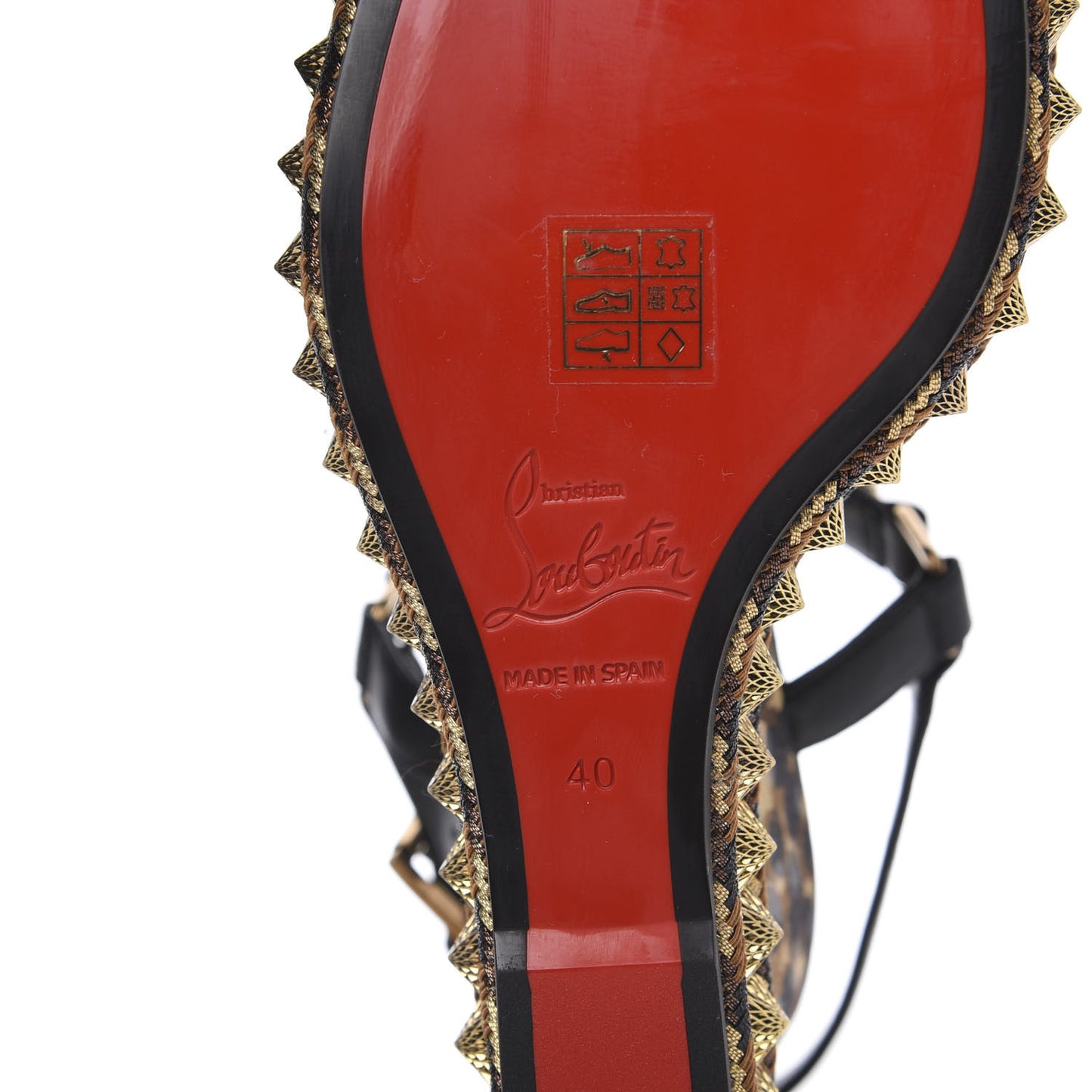 Nappa Silk Leopard Pira Ryad 110 Wedge Sandals 40 Black Marron