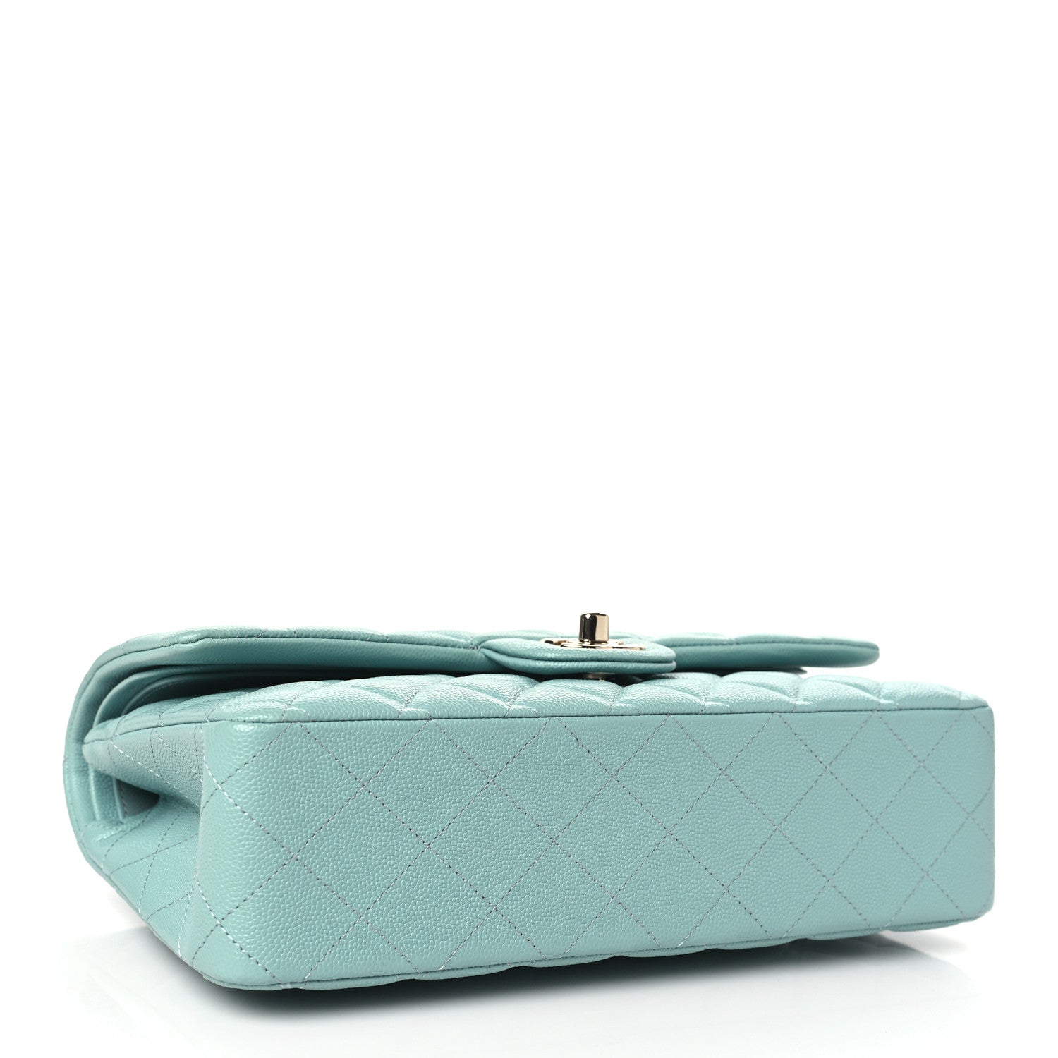 Chanel Caviar Quilted Medium Double Flap Light Blue 4 of 10