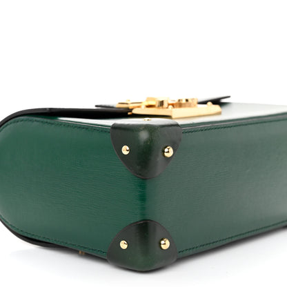 Gucci Azalea Calfskin Small Padlock Bamboo Shoulder Bag Vintage Green 9 of 11