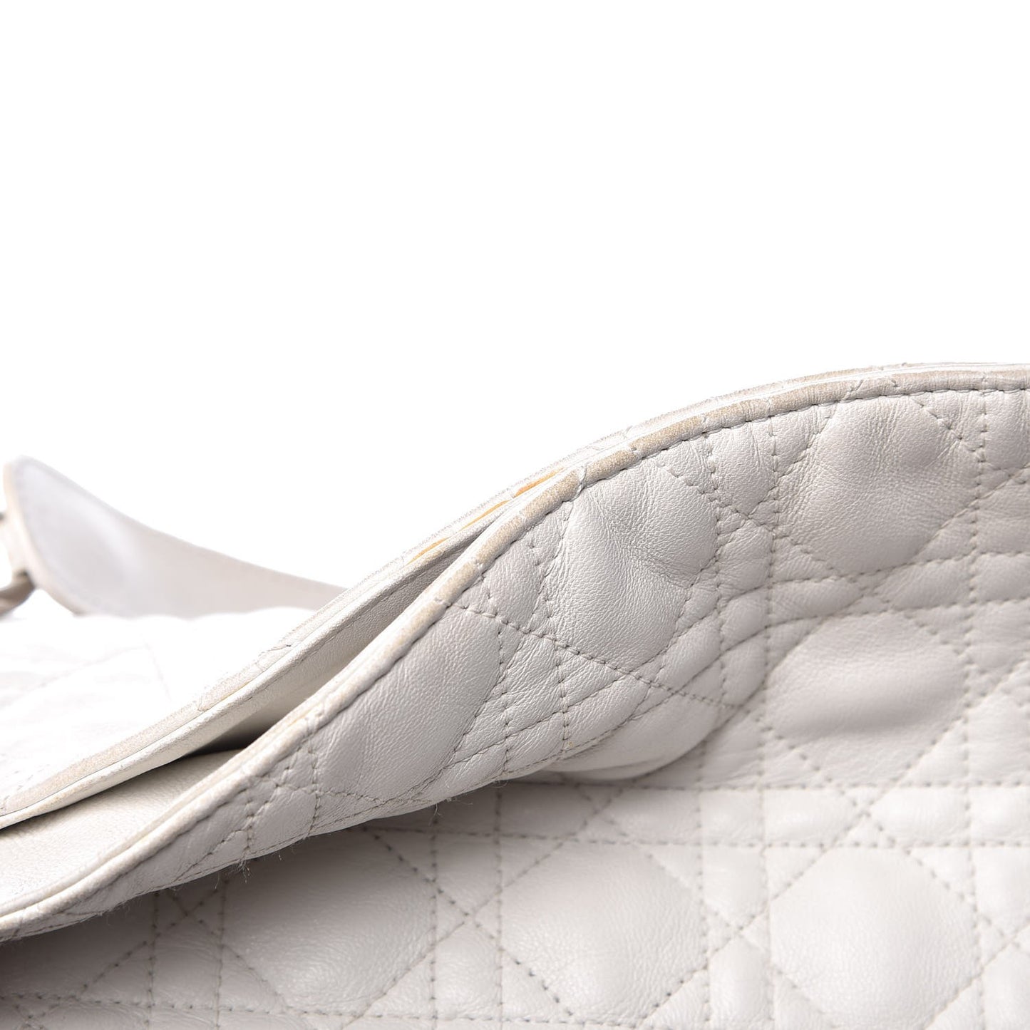 Lambskin Cannage Large Dior Soft Hobo White