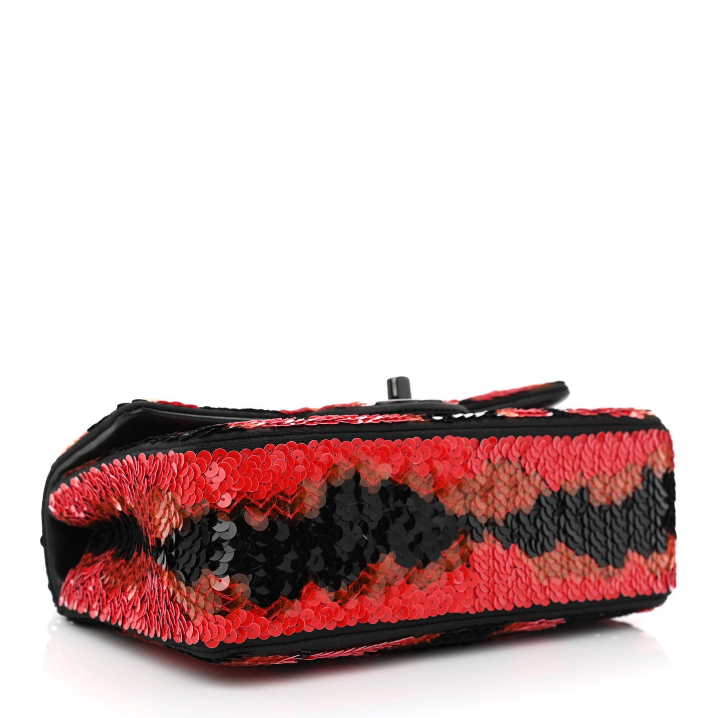 Sequin Mini Rectangular Flap Red Black Multicolor