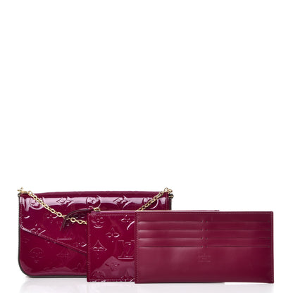 Louis Vuitton Vernis Felicie Chain Wallet Magenta 3 of 11