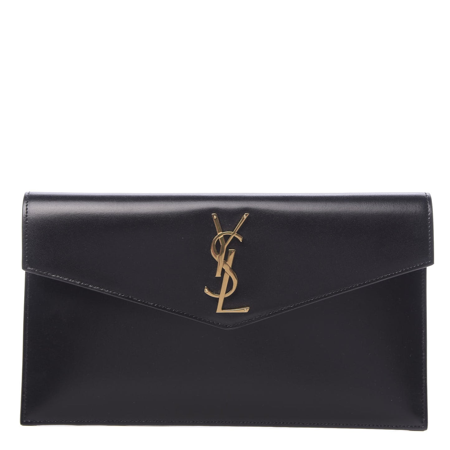 Smooth Shiny Calfskin Monogram Uptown Pouch Black
