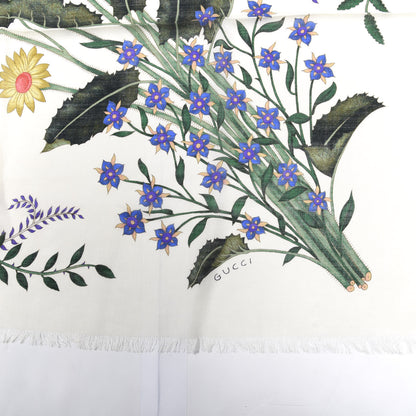 Gucci Silk Twill New Flora Square Scarf Ivory 2 of 5