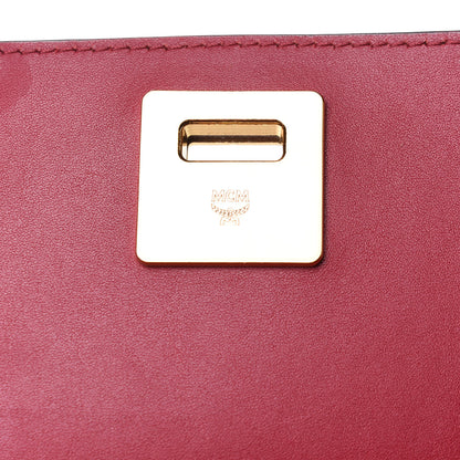 MCM Grained Calfskin Large Milla Convertible Backpack Ruby Red 5 of 11