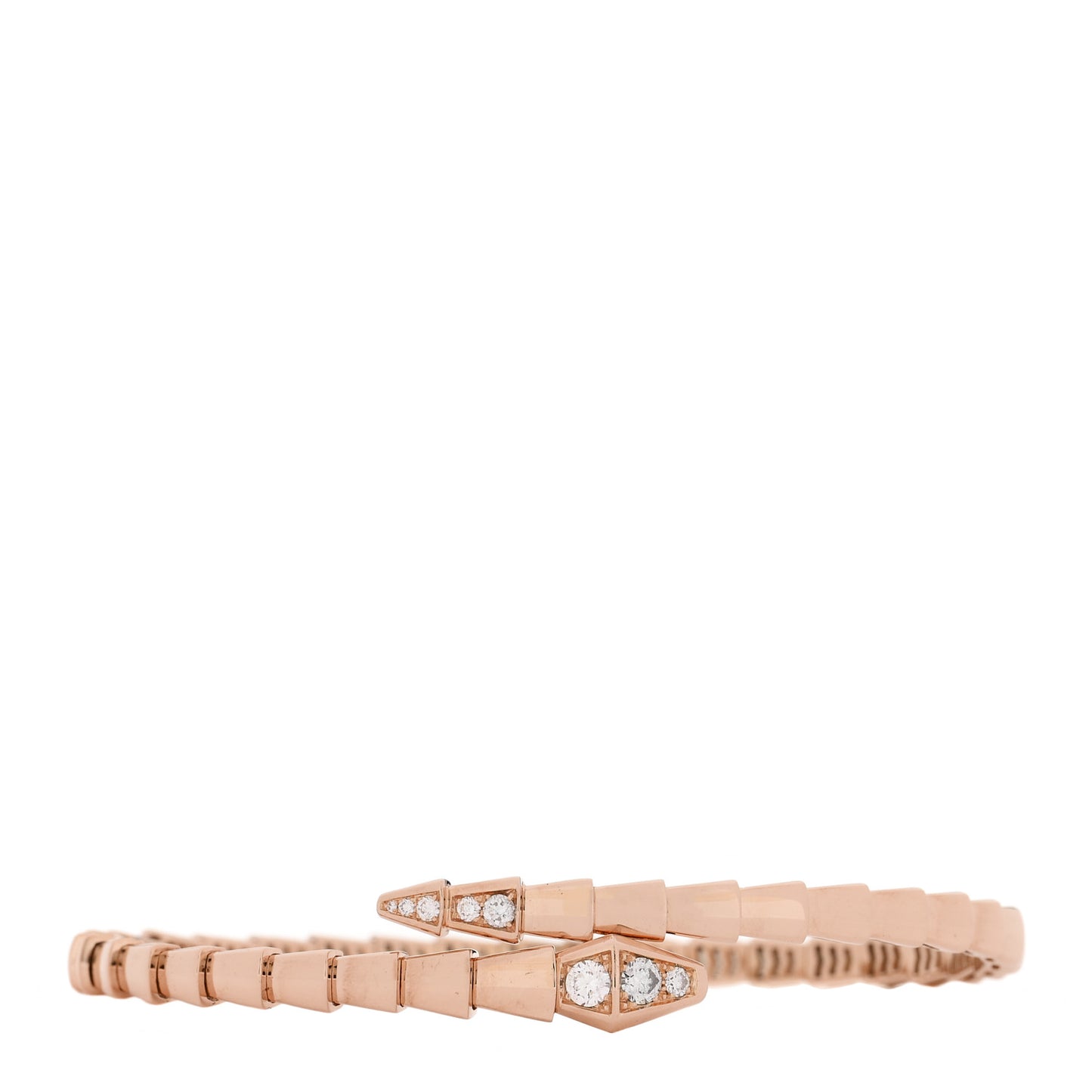 18K Rose Gold Diamond Serpenti Viper Bracelet L