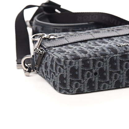 Christian Dior HOMME Oblique Jacquard Safari Messenger Navy Blue 7 of 10