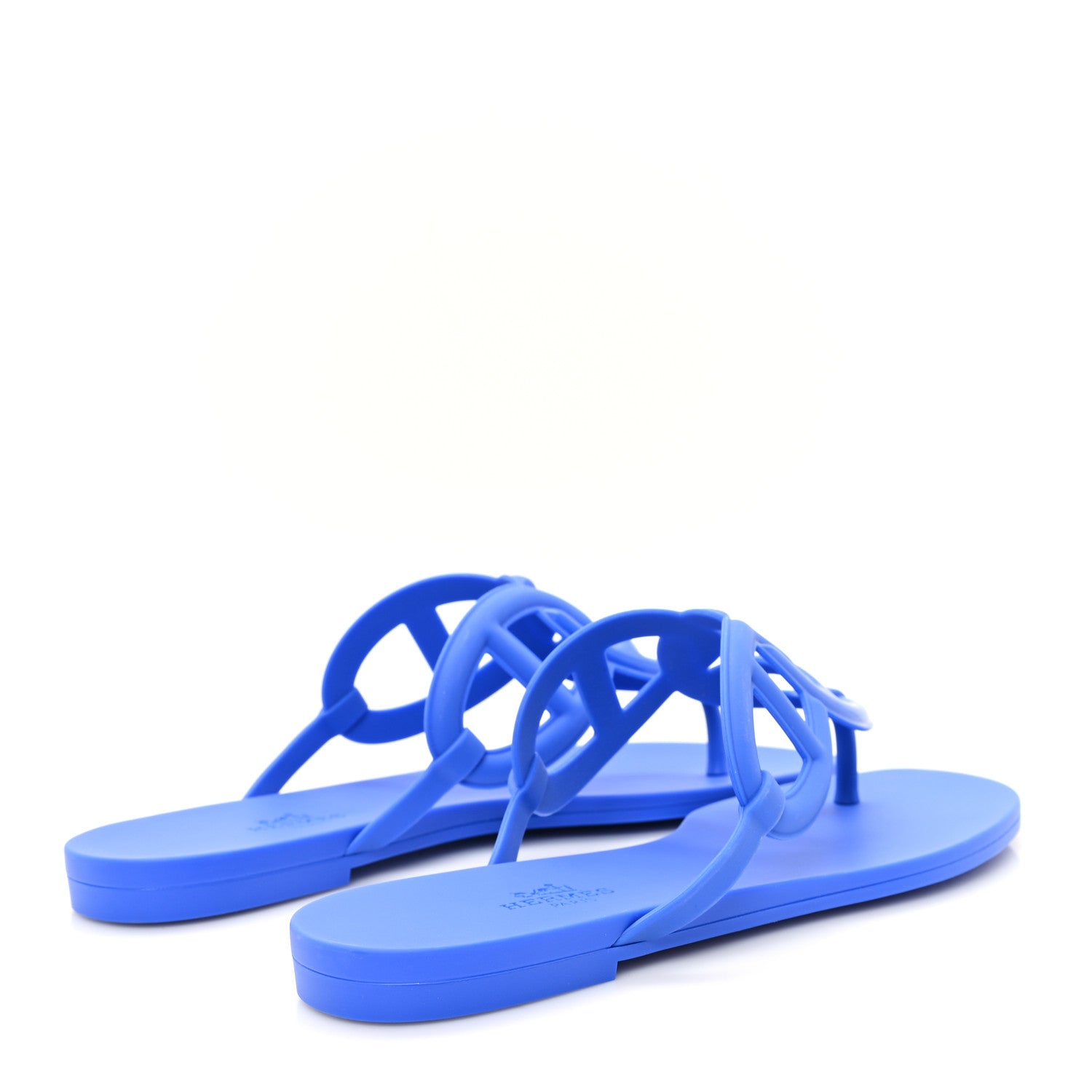 Hermes Rubber Womens Egerie Sandals  37 Bleu Outremer 5 of 10