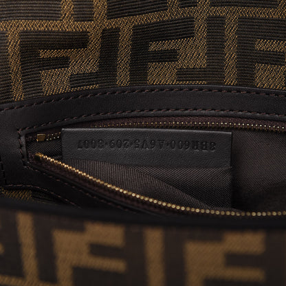 Fendi Fabric Jacquard FF 1974 Medium Baguette Tobacco Moro Black 9 of 10