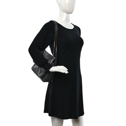 Saint Laurent Crinkled Calfskin Matelasse Monogram Medium Niki Chain Satchel Storm 2 of 10