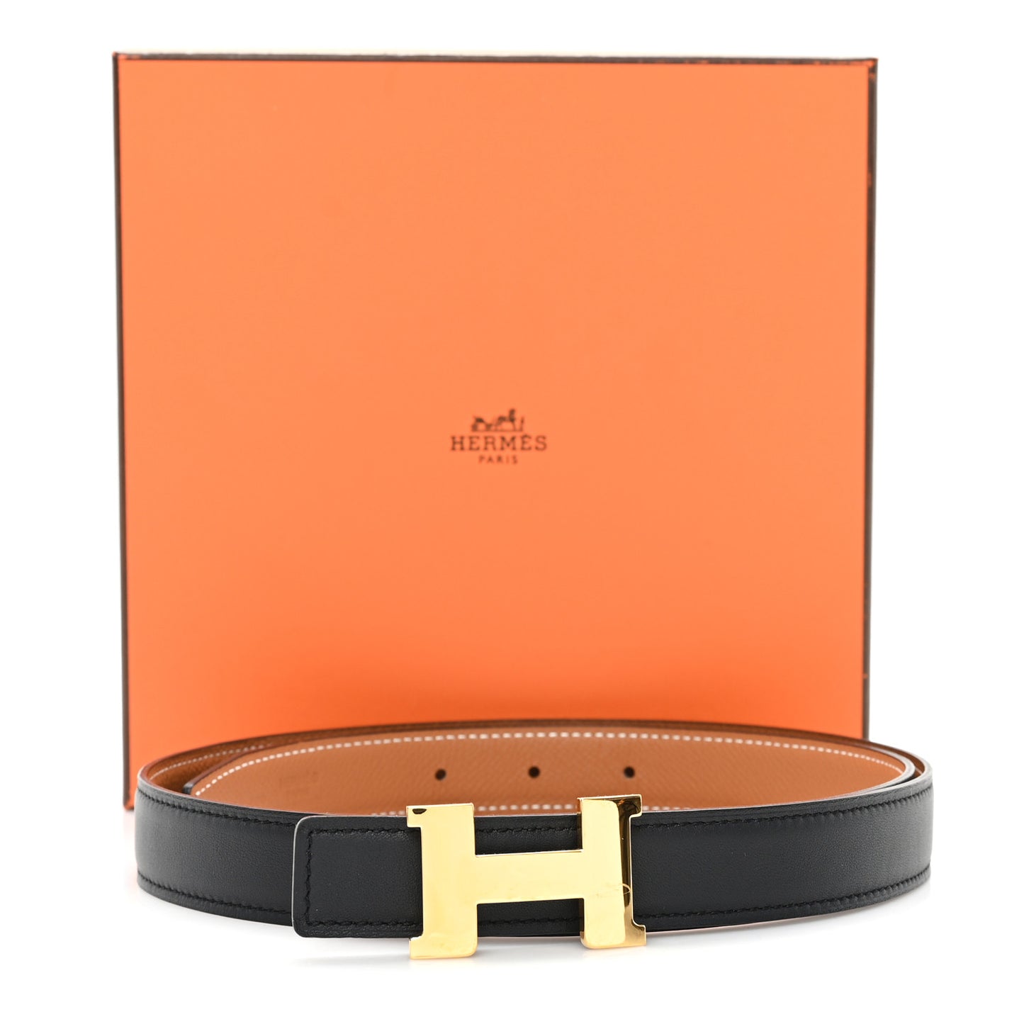 Swift Epsom 24mm Mini Constance H Belt 85 34 Black Gold