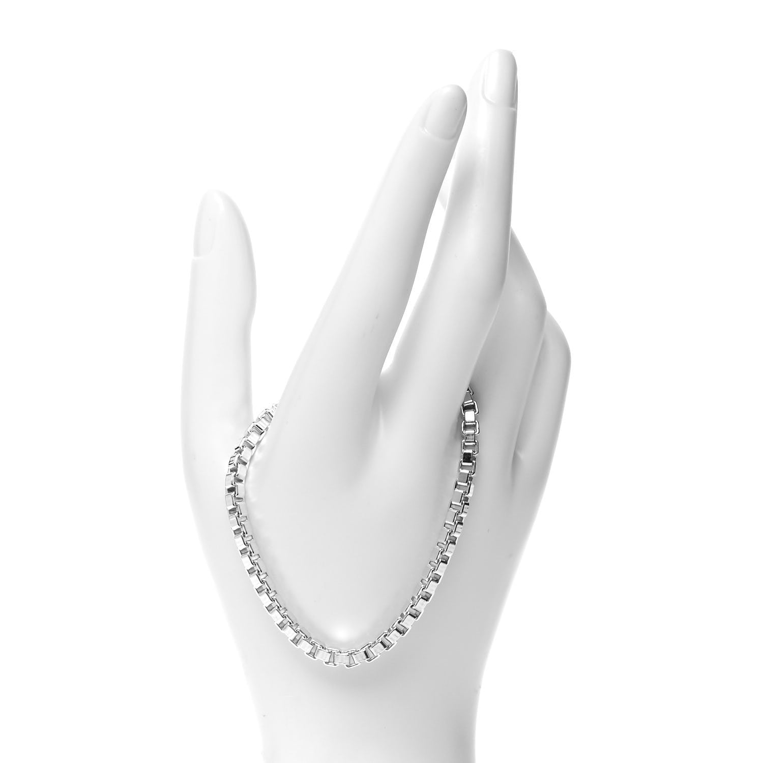 Tiffany Sterling Silver 4mm Venetian Link Bracelet 2 of 5