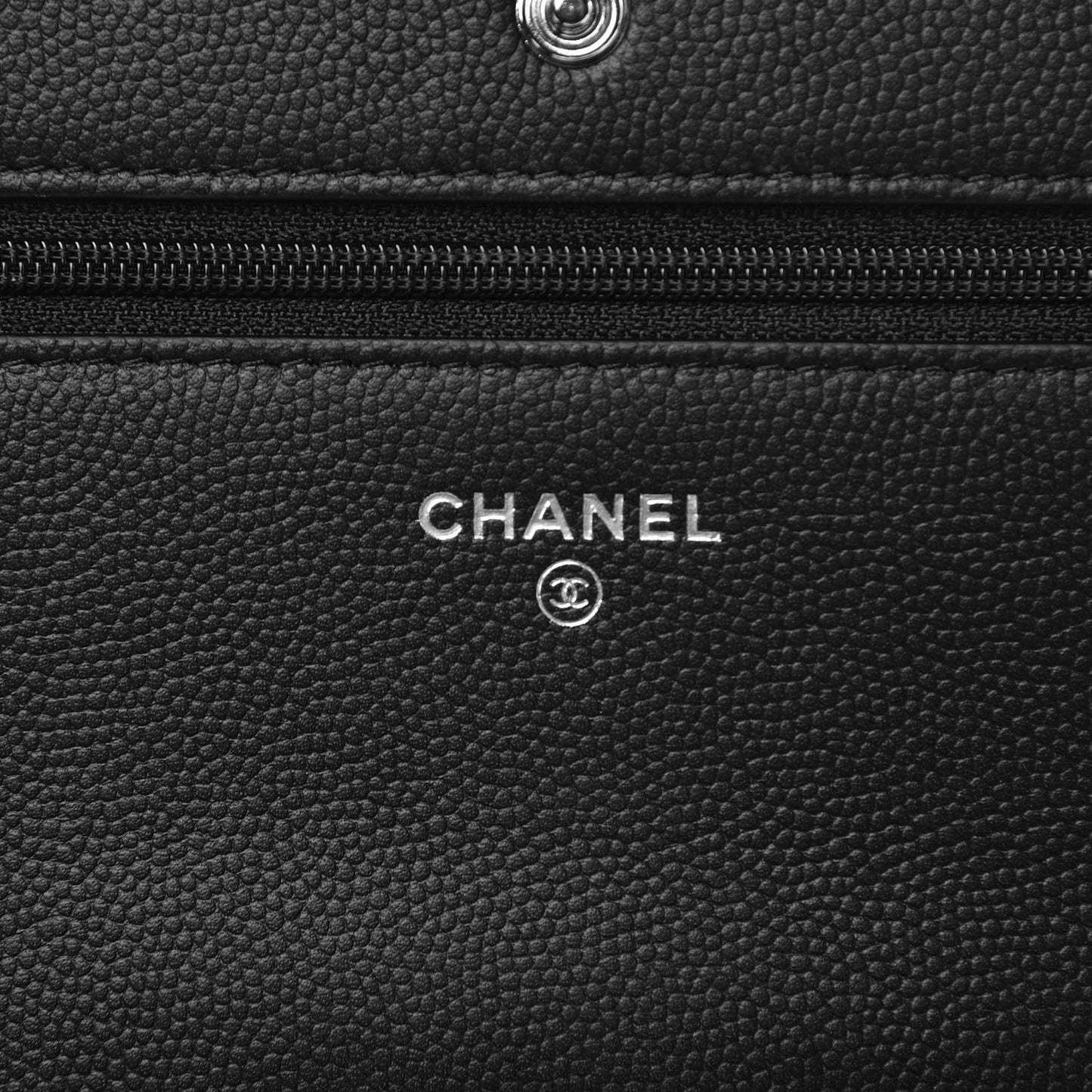 Caviar Camellia Quilted Wallet On Chain WOC Black