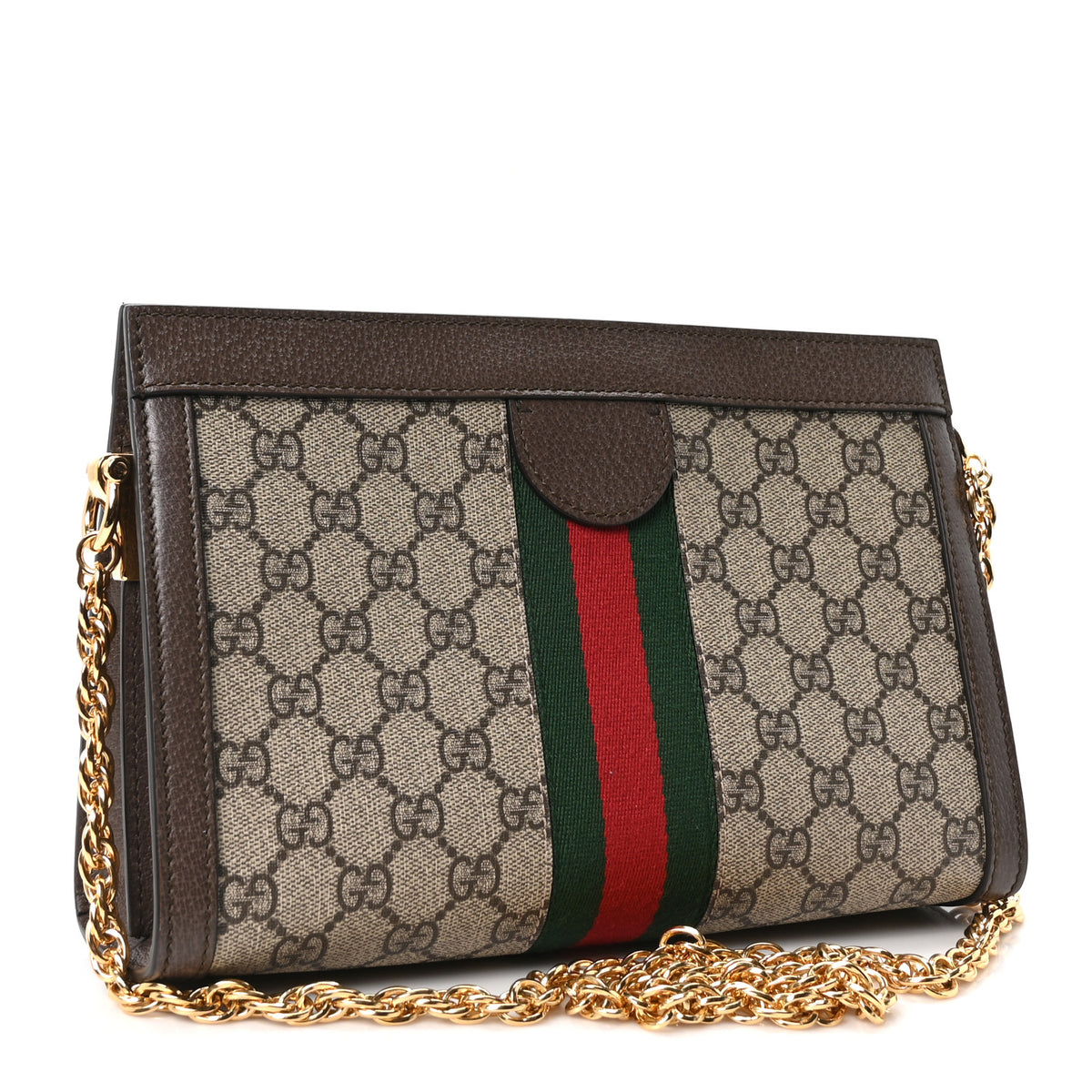 Gucci GG Supreme Monogram Web Small Ophidia Chain Shoulder Bag Brown 3 of 10
