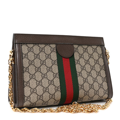 Gucci GG Supreme Monogram Web Small Ophidia Chain Shoulder Bag Brown 3 of 10