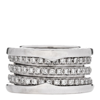 Bulgari 18K White Gold Diamond B.Zero1 Four-Band Full Pave Ring 49 4.75 3 of 5
