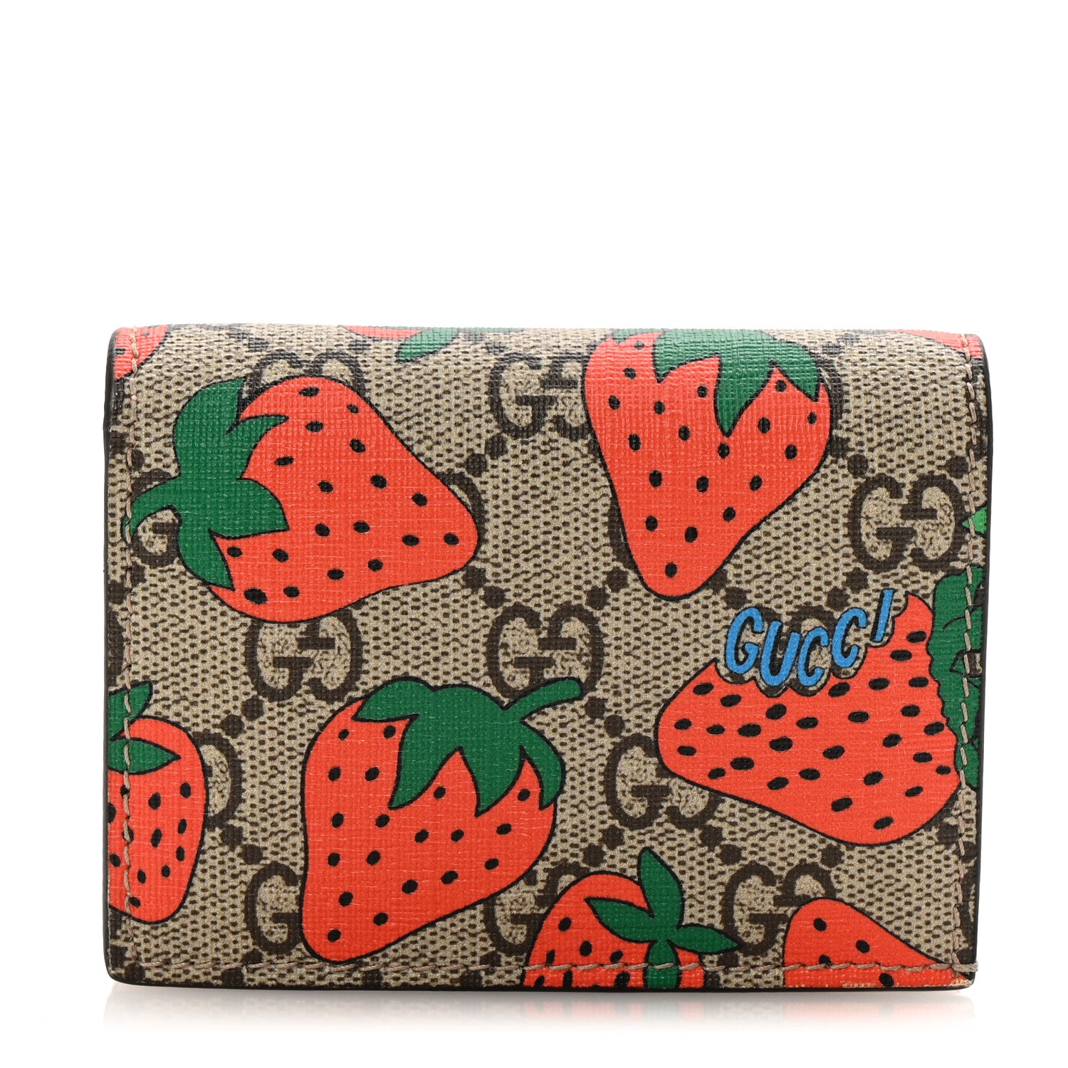 Gucci GG Supreme Monogram Strawberry Card Case 1 of 8