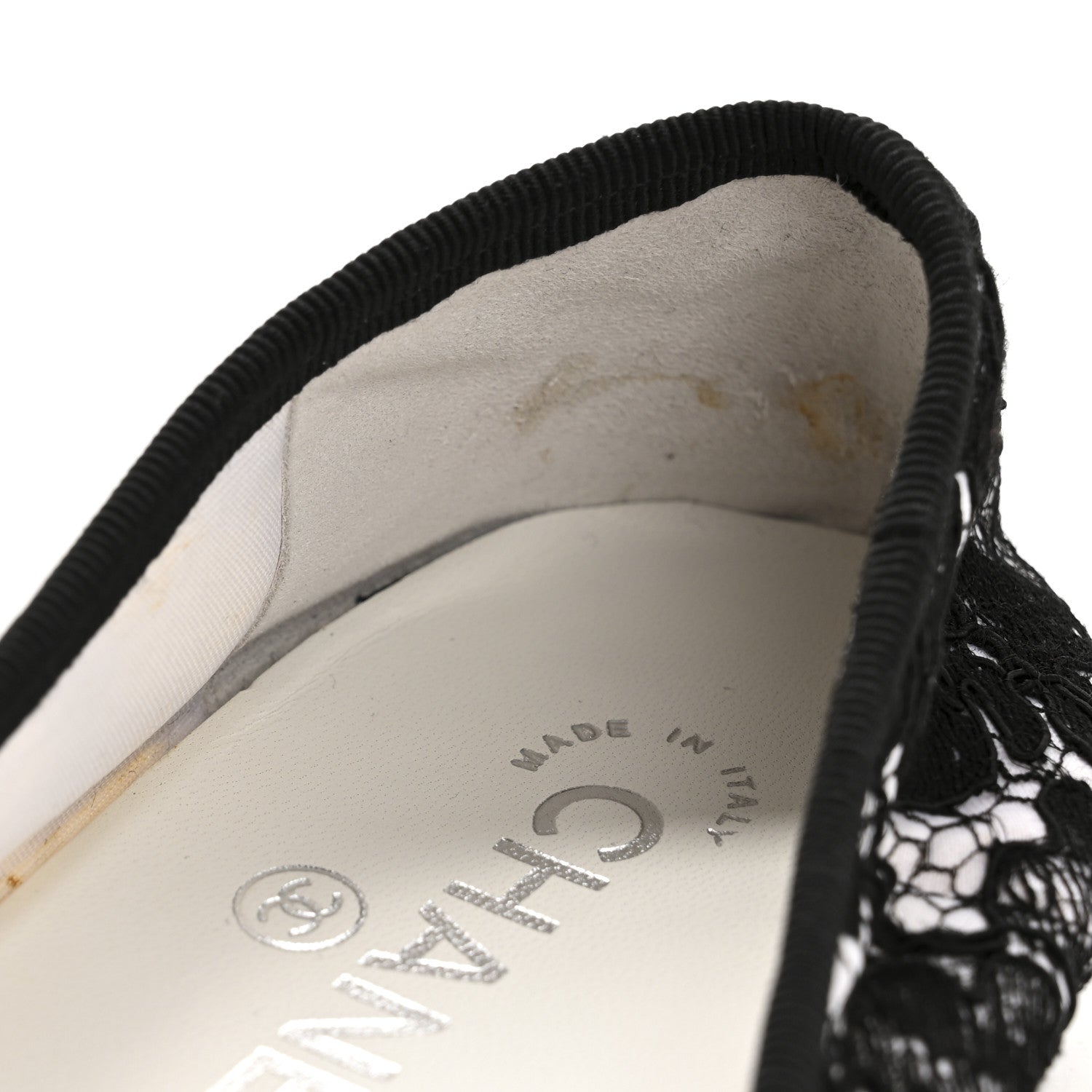 Chanel Lace Grosgrain Cap Toe CC Ballerina Flats 40 Black 9 of 9