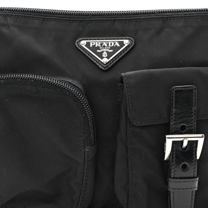 Prada Tessuto Nylon Soft Calfskin Sling Belt Bag Black 8 of 16
