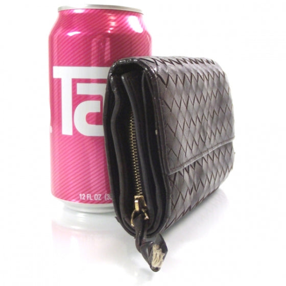 Nappa Intrecciato Compact Wallet Ebano